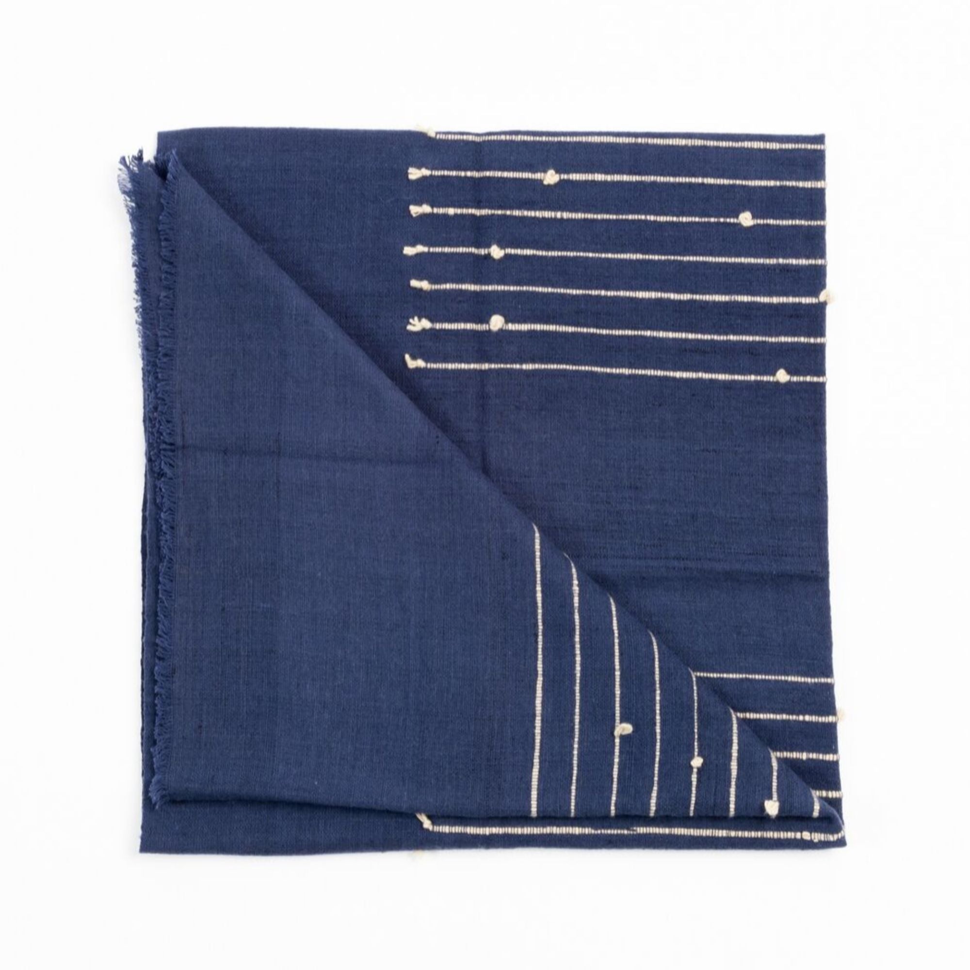 Hand Knotted Stripes Merino Throw